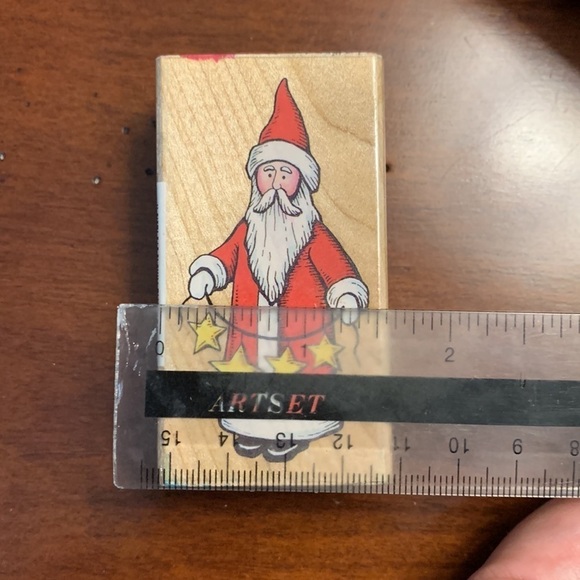 Set of Santa Rubber Stamps One Traditional and Two Folk Style - Picture 8 of 9